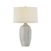 Hudson Valley Lighting Elk River 31" Tall Vase Table Lamp Aged Brass / Ceramic Frost Grey Crackle