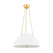 Hudson Valley Lighting Chiswick 20" Wide Pendant Aged Brass / White Plaster
