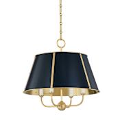 Hudson Valley Lighting Cambridge 4 Light 20" Wide Pendant Aged Brass / Darkest Blue