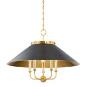 Hudson Valley Lighting Clivedon 5 Light 28" Wide Pendant Aged Brass / Dark Black