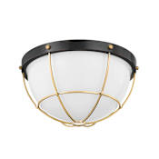 Hudson Valley Lighting Holkham 13" Wide Flush Mount Bowl Ceiling Fixture Aged Brass / Distressed Bronze