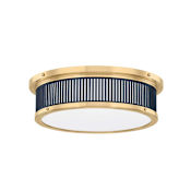 Hudson Valley Lighting Ashdown 14" Wide LED Flush Mount Drum Ceiling Fixture Aged Brass / Distressed Bronze