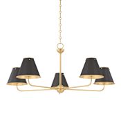 Hudson Valley Lighting Burghley 5 Light 43" Wide Chandelier Aged Brass / Distressed Bronze