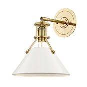 Hudson Valley Lighting Painted No.2 Single Light 11" Tall Wall Sconce Aged Brass