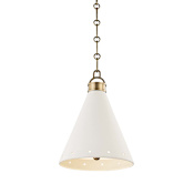 Hudson Valley Lighting Plaster No.1 Single Light 10" Wide Pendant Aged Brass