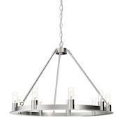 Hunter Saddlewood 8 Light 30" Wide Ring Chandelier Brushed Nickel