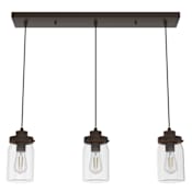 Hunter Devon Park 3 Light 5" Wide LED Linear Pendant Onyx Bengal