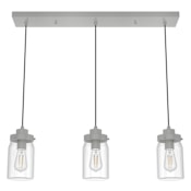 Hunter Devon Park 3 Light 5" Wide LED Linear Pendant Brushed Nickel