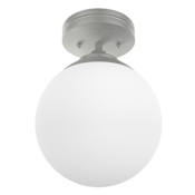 Hunter Hepburn 8" Wide Semi-Flush Globe Ceiling Fixture Brushed Nickel