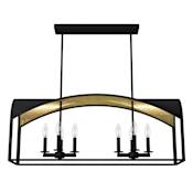 Hunter Dukestown 8 Light 41" Wide Taper Candle Chandelier Natural Iron / Gold Leaf