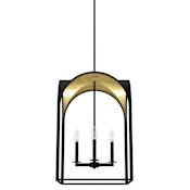 Hunter Dukestown 4 Light 19" Wide Taper Candle Pendant Natural Iron / Gold Leaf