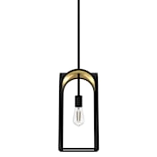 Hunter Dukestown 8" Wide Mini Pendant Natural Iron / Gold Leaf