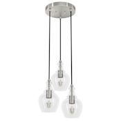 Hunter Maple Park 3 Light 14" Wide Multi Light Pendant Brushed Nickel