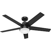 Hunter Aerodyne 52" Smart LED Indoor Ceiling Fan with Remote Control Matte Black