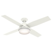 Hunter Dempsey 52" 4 Blade LED Indoor Ceiling Fan with Light Kit and Remote Control Included Fresh White