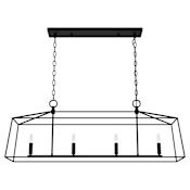 Hunter Fair Oaks 4 Light 40" Wide Linear Candle Style Chandelier Flat Matte Black
