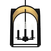 Hunter Dukestown 4 Light 12" Wide LED Taper Candle Pendant Natural Iron / Gold Leaf