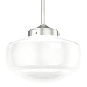 Hunter Saddle Creek 10" Wide Mini Pendant Brushed Nickel / Cased White