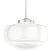 Hunter Saddle Creek 16" Wide Pendant Brushed Nickel / Cased White