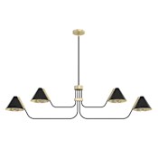 Hunter Grove Isle 4 Light 58" Wide Linear Chandelier Matte Black