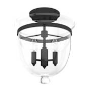 Hunter Belltown 3 Light 13" Wide LED Flush Mount Urn Ceiling Fixture Natural Iron