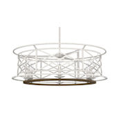Hunter Langwood 6 Light 30" Wide Taper Candle Pendant Distressed White