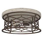 Hunter Langwood 2 Light 14" Wide LED Flush Mount Drum Ceiling Fixture Onyx Bengal