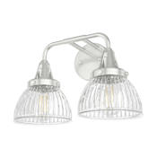Hunter Cypress Grove 2 Light 16" Wide Bathroom Vanity Light Brushed Nickel
