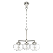 Hunter Saddle Creek 3 Light 21" Wide Chandelier with Clear Glass Shades Brushed Nickel