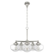 Hunter Saddle Creek 5 Light 24" Wide Chandelier with Clear Glass Shades Brushed Nickel