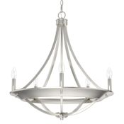 Hunter Perch Point 5 Light 24" Wide Taper Candle Style Chandelier Brushed Nickel