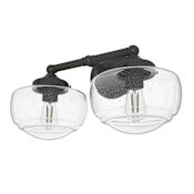 Hunter Saddle Creek 2 Light 17" Wide Vanity Light with Clear Glass Shades Noble Bronze