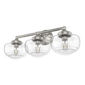 Hunter Saddle Creek 3 Light 24" Wide Vanity Light with Clear Glass Shades Brushed Nickel