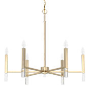 Hunter Sunjai 6 Light 30" Wide Taper Candle Style Chandelier Alturas Gold