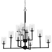 Hunter Kerrison 12 Light 41" Wide Candle Style Chandelier with Shades Natural Iron