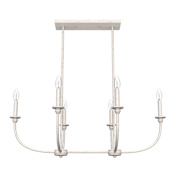 Hunter Southcrest 6 Light 36" Wide Taper Candle Style Chandelier Distressed White