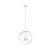 Hunter Sacha 3 Light 16" Wide Pendant Brushed Nickel