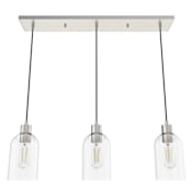 Hunter Lochemeade 3 Light 29" Wide Linear Pendant Brushed Nickel