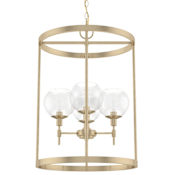 Hunter Xidane 4 Light 19" Wide Multi Light Pendant with Clear Glass Shade Alturas Gold