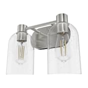 Hunter Lochemeade 2 Light 13" Wide Bathroom Vanity Light Brushed Nickel
