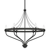 Hunter Merlin 6 Light 25" Wide Taper Candle Style Chandelier Noble Bronze
