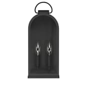 Hunter Kendra Bell 2 Light 16" Tall Outdoor Wall Sconce Matte Black