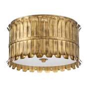 Hunter Valdaz 3 Light 15" Wide Flush Mount Drum Ceiling Fixture Brushed Luxe Gold