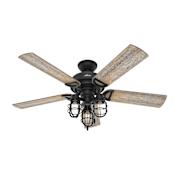 Hunter Starklake 52" 5 Blade Indoor / Outdoor LED Ceiling Fan Natural Iron