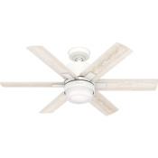 Hunter Radeon 44" 6 Blade Smart LED Indoor Ceiling Fan with Wall Control Matte White