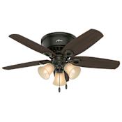 Hunter 42" Hugger Indoor Ceiling Fan - 5 Reversible Blades and LED Light Kit Included New Bronze
