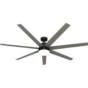 Hunter Phenomenon 70" 7 Blade Smart LED Indoor Ceiling Fan with Wall Control Matte Black