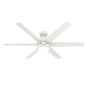 Hunter Solaria 60" 6 Blade Indoor / Outdoor LED Ceiling Fan with Wall Control Fresh White