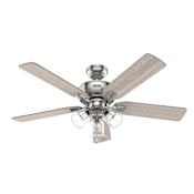 Hunter Rosner 52" 5 Blade Indoor LED Ceiling Fan Brushed Nickel