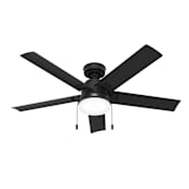 Hunter Sea Point 52" 5 Blade Indoor / Outdoor LED Ceiling Fan with Frosted Glass Shade Matte Black
